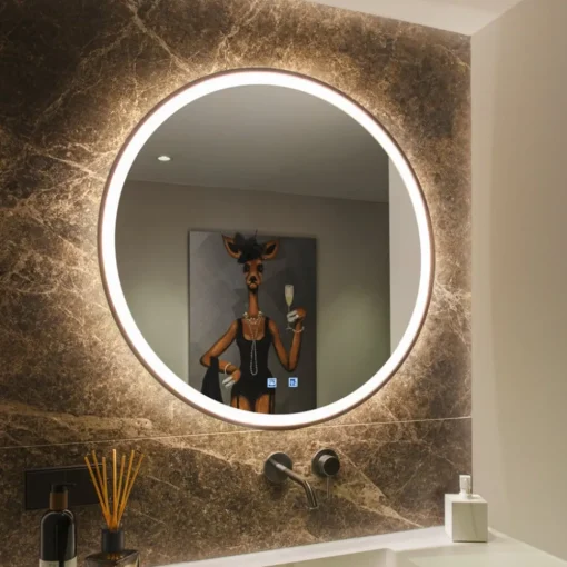 SLV Trukko LED-veggspeil IP44 CCT svart Ø 80 cm| Møbel Og Interiør