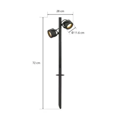 SLV veilampe Sitra, 2 lyskilder, antrasitt, aluminium, GX53, IP44