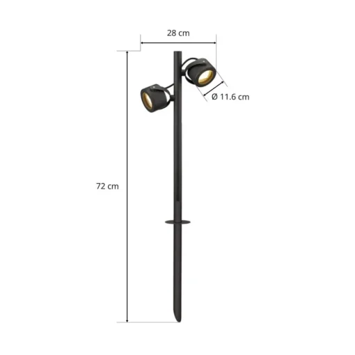SLV veilampe Sitra, 2 lyskilder, antrasitt, aluminium, GX53, IP44