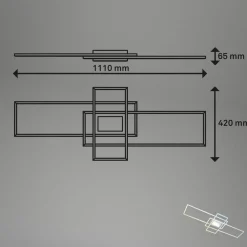 Briloner Smart LED taklampe Ram, aluminiumsfarget, CCT, fjernkontroll| Smarthus Belysning