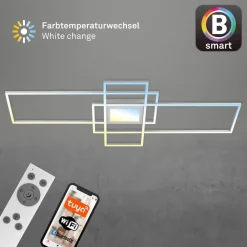 Briloner Smart LED taklampe Ram, aluminiumsfarget, CCT, fjernkontroll| Smarthus Belysning