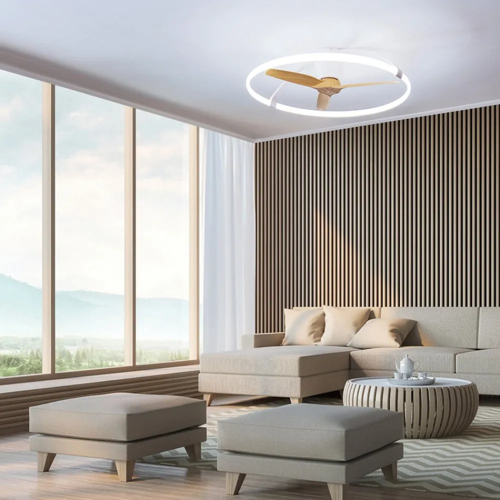 Mantra Iluminación Smart LED-takvifte Nepal, hvit/bok, DC, stille| Takvifter|Moderne Takvifter