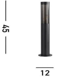 Searchlight Sokkellampe, IP44, svart, høyde 45 cm, metall| Sokkellamper