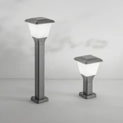 Fabas Luce Sokkellampe Lena, 30 cm, mørkegrå, metall, E27, IP65 Sale