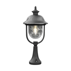 Konstsmide Sokkellampe Parma, svart, metall, 52 cm høy, E27, IP43| Sokkellamper