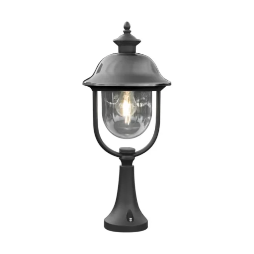 Konstsmide Sokkellampe Parma, svart, metall, 52 cm høy, E27, IP43| Sokkellamper