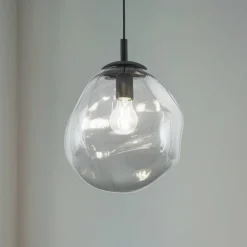 TK Lighting Sol Mini pendellampe, glass, Ø 25 cm, svart/grafittgrått| Pendellamper