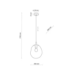 TK Lighting Sol Mini pendellampe, glass, Ø 25 cm, svart/grafittgrått| Pendellamper