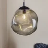 TK Lighting Sol pendellampe i glass, Ø 35 cm, svart/røykgrått| Pendellamper