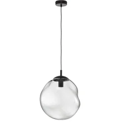 TK Lighting Sol pendellampe i glass, Ø 35 cm, svart/røykgrått| Pendellamper