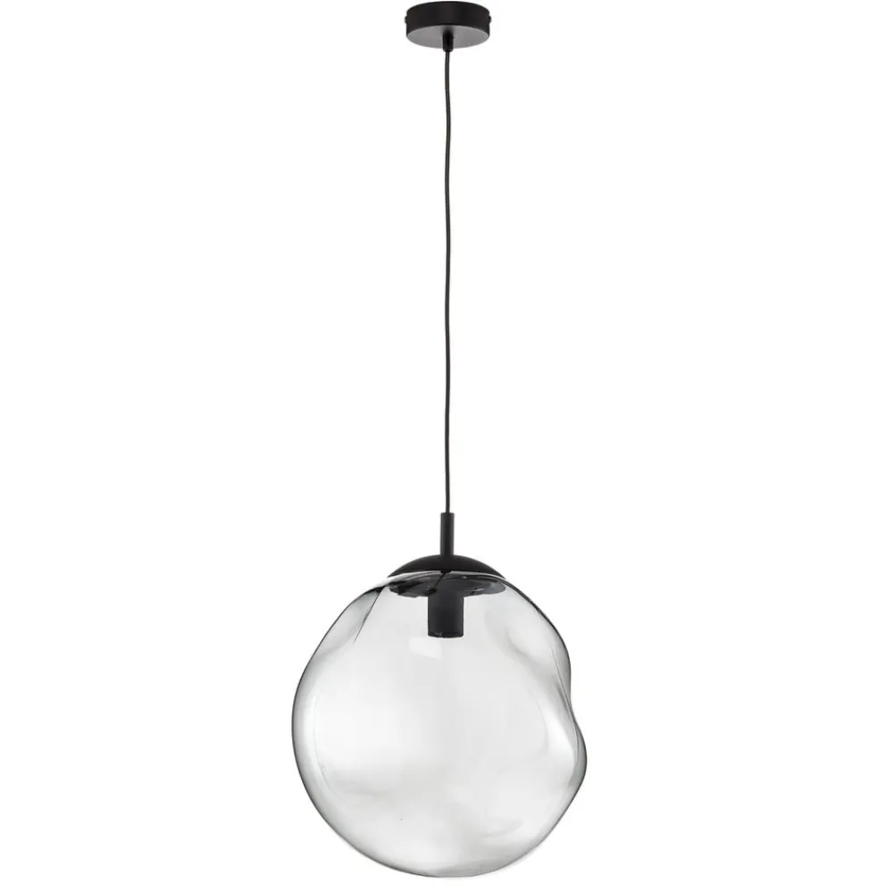 TK Lighting Sol pendellampe i glass, Ø 35 cm, svart/røykgrått| Pendellamper