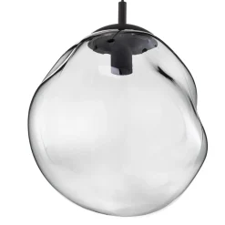 TK Lighting Sol pendellampe i glass, Ø 35 cm, svart/røykgrått| Pendellamper