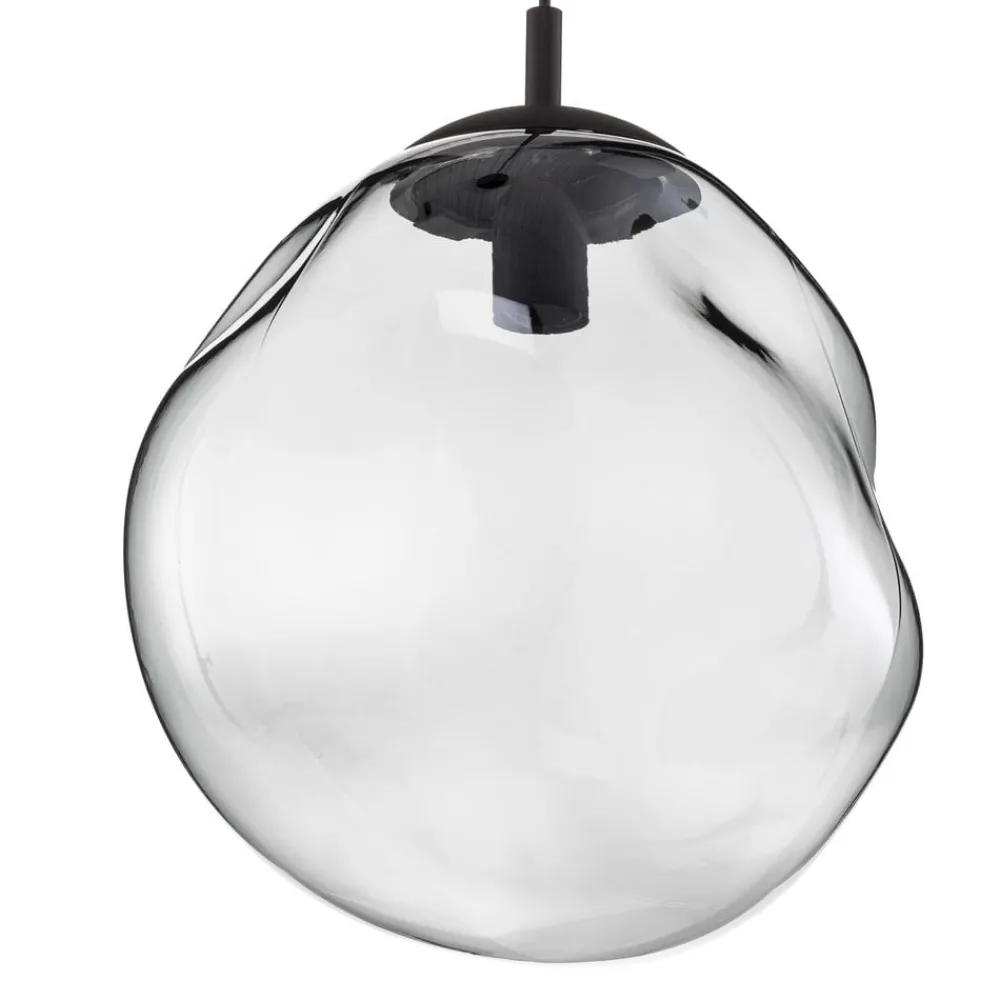 TK Lighting Sol pendellampe i glass, Ø 35 cm, svart/røykgrått| Pendellamper
