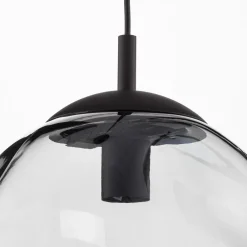 TK Lighting Sol pendellampe i glass, Ø 35 cm, svart/røykgrått| Pendellamper