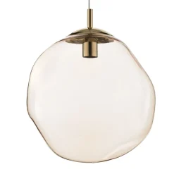 TK Lighting Sol pendellampe i glass, Ø 35cm, svart/amber| Pendellamper
