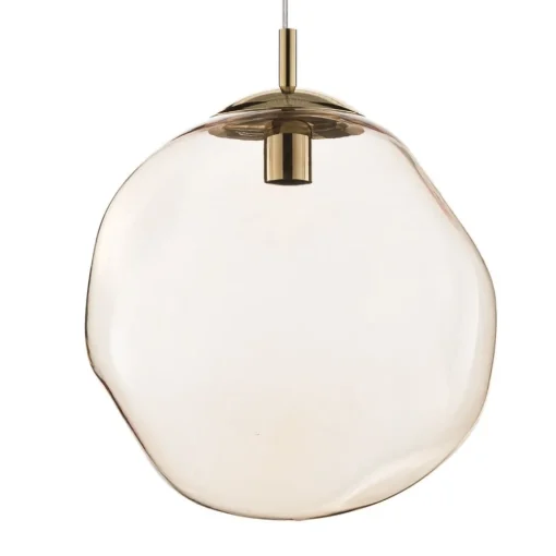 TK Lighting Sol pendellampe i glass, Ø 35cm, svart/amber| Pendellamper