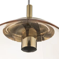 TK Lighting Sol pendellampe i glass, Ø 35cm, svart/amber| Pendellamper