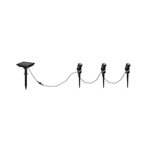 Reality Leuchten Solar spotlight Obidos, svart matt, aluminium, 3 stk Online