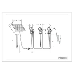 Reality Leuchten Solar spotlight Obidos, svart matt, aluminium, 3 stk Online