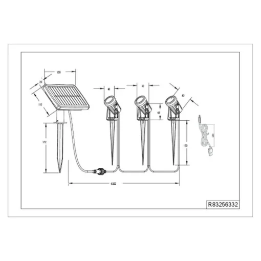 Reality Leuchten Solar spotlight Obidos, svart matt, aluminium, 3 stk Online
