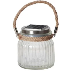 STAR TRADING Solcelledrevet LED bordlampe Jar i glass| Led-Utendørs|Terrassebelysning