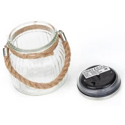 STAR TRADING Solcelledrevet LED bordlampe Jar i glass| Led-Utendørs|Terrassebelysning