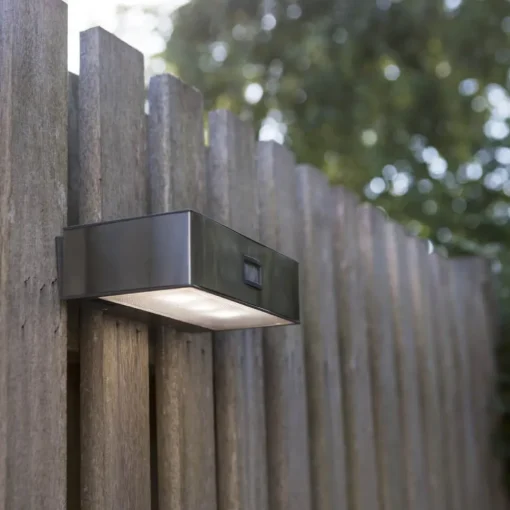 LUTEC Solcelledrevet LED-sensor-utendørs vegglampe Brick| Solcellelamper Med Sensor|Utebelysning Med Sensor