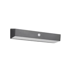 Reality Leuchten Solcelledrevet vegglampe Silves, svart, sensor, IP44 Online