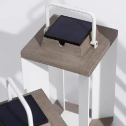 Les Jardins Solcellelykt Teckalu, Duratek/hvit, 36,5 cm| Solcellelamper Med Sensor|Solcellelamper