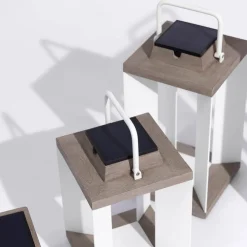 Les Jardins Solcellelykt Teckalu, Duratek/hvit, 36,5 cm| Solcellelamper Med Sensor|Solcellelamper