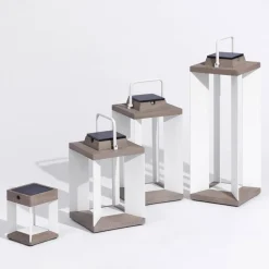 Les Jardins Solcellelykt Teckalu, Duratek/hvit, 36,5 cm| Solcellelamper Med Sensor|Solcellelamper