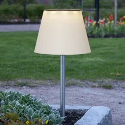 STAR TRADING Solini LED-lampe med jordspyd, hvit/sølv, høyde 90 cm Hot