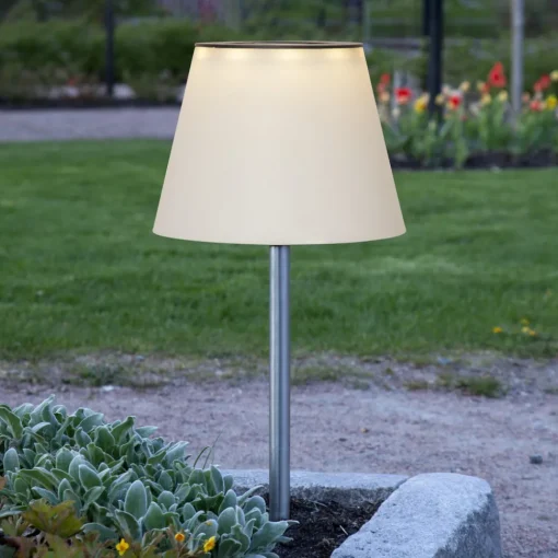 STAR TRADING Solini LED-lampe med jordspyd, hvit/sølv, høyde 90 cm Hot