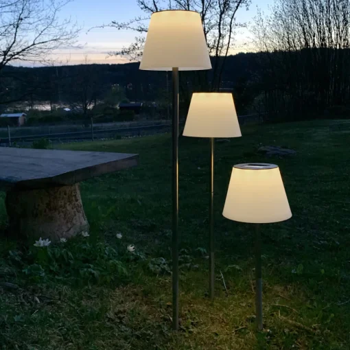 STAR TRADING Solini LED-lampe med jordspyd, hvit/sølv, høyde 90 cm Hot