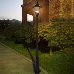 LUTEC Sol-lyktestolpe London med retrofit-LED-pære Outlet