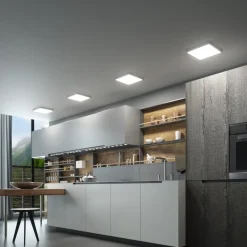 Arcchio Solvie LED-taklampe, sølv, kantet, 30 x 30 cm| Kontorbelysning