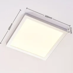 Arcchio Solvie LED-taklampe, sølv, kantet, 30 x 30 cm| Kontorbelysning