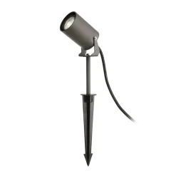 Deko-Light Spot med jordspyd Spiky, Ø 6 cm, grå, svingbar, IP65, GU10| Terrassebelysning|Utespotter