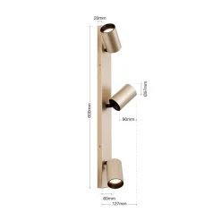 ORION Spotlight Sean, 3 lyskilder, gullfarget, metall, svingbar| Spotter I Tak