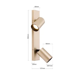 ORION Spotlight Sean, 2 lyskilder, gullfarget, metall, svingbar| Spotter I Tak