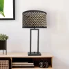 Steinhauer Stang 3703ZW bordlampe, svart/naturlig flettverk| Bordlamper