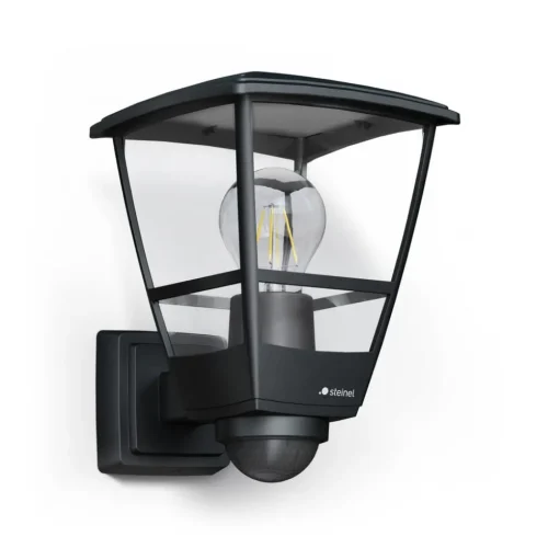 STEINEL L 10 S Utendørs vegglampe med sensor svart| Vegglamper Med Sensor|Utebelysning Med Sensor