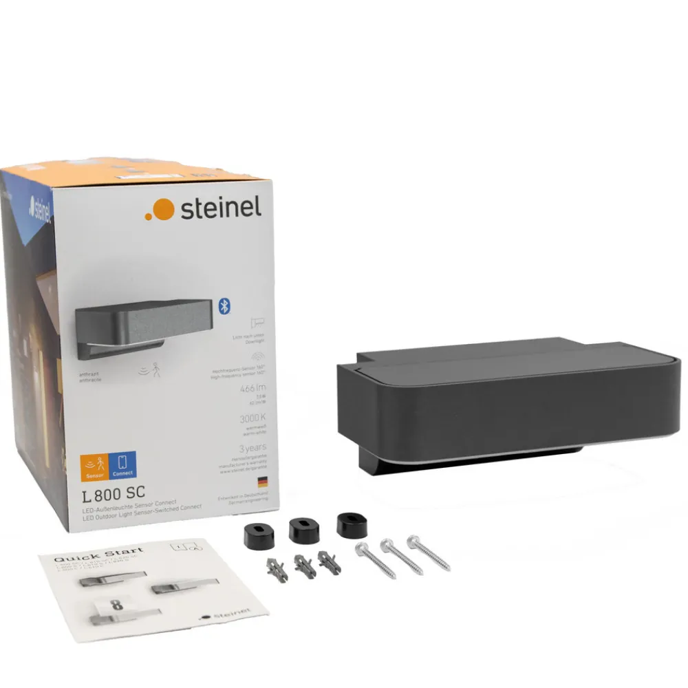 STEINEL L 800 SC utendørs LED-vegglampe med sensor, antrasitt