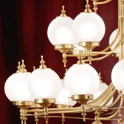 ORION Stilig OBJEKT lysekrone i bronse med 32 lys| Lysekroner