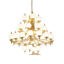 ORION Stilig OBJEKT lysekrone i bronse med 32 lys| Lysekroner