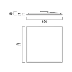 Sylvania LED-panel Start, 62,5 x 62,5 cm, 840, DALI, 30 W| Butikkbelysning
