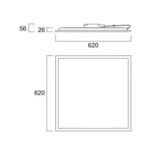 Sylvania LED-panel Start, 62,5 x 62,5 cm, 840, DALI, 30 W| Butikkbelysning