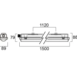 Sylvania Resisto 1500 lampe til våtrom, 55W, 840, HF-sensor| Teknisk Lys