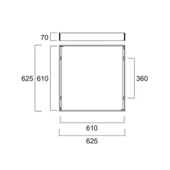 Sylvania utenpåliggende rammesett for LED-paneler, 62,5 x 62,5 cm| Tilbehør