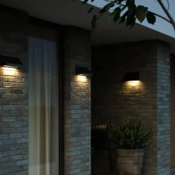 Nordlux Tadas utendørs vegglampe, aluminium, glass, svart Online